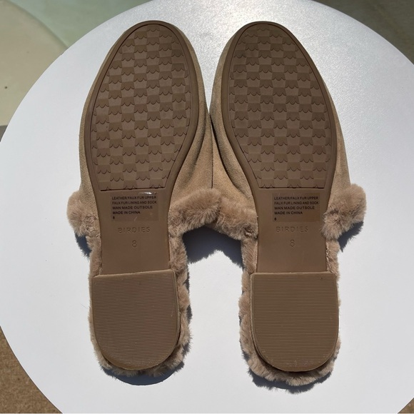 Birdie The Songbird Biscotti Suede & Faux Fur Women’s Slippers Size 8 - Picture 6 of 6